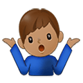 Emoji 🤷🏽‍♂️ Uomo Che Scrolla Le Spalle: Carnagione Olivastra su Samsung One UI 4.0 January 2022.