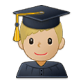 Emoji 👨🏼‍🎓 Studente: Carnagione Abbastanza Chiara su Samsung One UI 4.0 January 2022.