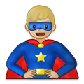 Emoji 🦸🏼‍♂️ Supereroe Uomo: Carnagione Abbastanza Chiara su Samsung One UI 4.0 January 2022.