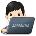 👨🏻‍💻 Emoji Tecnólogo: Tono De Piel Claro en Samsung One UI 4.0 January 2022.