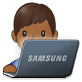 👨🏾‍💻 Emoji Tecnólogo: Pele Morena Escura na Samsung One UI 4.0 January 2022.
