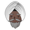 Emoji 👳🏿‍♂️ Uomo Con Turbante: Carnagione Scura su Samsung One UI 4.0 January 2022.