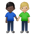 👨🏿‍🤝‍👨🏼 Emoji händchenhaltende Männer: dunkle Hautfarbe, mittelhelle Hautfarbe Samsung One UI 4.0 January 2022.