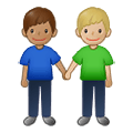 👨🏽‍🤝‍👨🏼 Emoji händchenhaltende Männer: mittlere Hautfarbe, mittelhelle Hautfarbe Samsung One UI 4.0 January 2022.