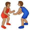 🤼🏽‍♂️ Emoji Hombres Luchando, Tono De Piel Medio en Samsung One UI 4.0 January 2022.