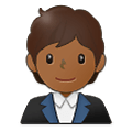 🧑🏾‍💼 Emoji Oficinista Hombre: Tono De Piel Oscuro Medio en Samsung One UI 4.0 January 2022.