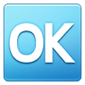 🆗 Emoji Großbuchstaben OK in blauem Quadrat Samsung One UI 4.0 January 2022.