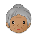 Émoji 👵🏽 Femme âgée : Peau Légèrement Mate sur Samsung One UI 4.0 January 2022.