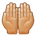 Emoji 🤲🏼 Mani Unite In Alto: Carnagione Abbastanza Chiara su Samsung One UI 4.0 January 2022.
