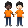 🧑🏿‍🤝‍🧑🏻 Emoji sich an den Händen haltende Personen: dunkle Hautfarbe, helle Hautfarbe Samsung One UI 4.0 January 2022.