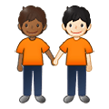 🧑🏾‍🤝‍🧑🏻 Emoji sich an den Händen haltende Personen: mitteldunkle Hautfarbe, helle Hautfarbe Samsung One UI 4.0 January 2022.