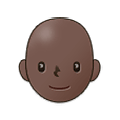 🧑🏿‍🦲 Emoji Erwachsener: dunkle Hautfarbe, Glatze Samsung One UI 4.0 January 2022.