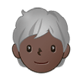 🧑🏿‍🦳 Emoji Persona: Tono De Piel Oscuro, Pelo Blanco en Samsung One UI 4.0 January 2022.