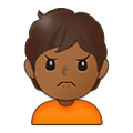 🙍🏾 Emoji missmutige Person: mitteldunkle Hautfarbe Samsung One UI 4.0 January 2022.