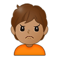 🙍🏽 Emoji missmutige Person: mittlere Hautfarbe Samsung One UI 4.0 January 2022.