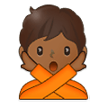 🙅🏾 Emoji Person mit überkreuzten Armen: mitteldunkle Hautfarbe Samsung One UI 4.0 January 2022.
