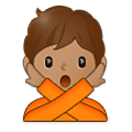 🙅🏽 Emoji Persona Haciendo El Gesto De «no»: Tono De Piel Medio en Samsung One UI 4.0 January 2022.