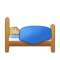 🛌🏼 Emoji im Bett liegende Person: mittelhelle Hautfarbe Samsung One UI 4.0 January 2022.