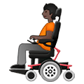 🧑🏿‍🦼 Emoji Person in motorisiertem Rollstuhl: dunkle Hautfarbe Samsung One UI 4.0 January 2022.