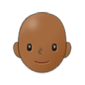 🧑🏾‍🦲 Emoji Erwachsener: mitteldunkle Hautfarbe, Glatze Samsung One UI 4.0 January 2022.