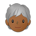 🧑🏾‍🦳 Emoji Erwachsener: mitteldunkle Hautfarbe, weißes Haar Samsung One UI 4.0 January 2022.