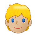 Émoji 👱🏼 Personne Blonde : Peau Moyennement Claire sur Samsung One UI 4.0 January 2022.