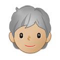 🧑🏼‍🦳 Emoji Persona: Tono De Piel Claro Medio, Pelo Blanco en Samsung One UI 4.0 January 2022.