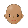 🧑🏽‍🦲 Emoji Persona: Tono De Piel Medio, Sin Pelo en Samsung One UI 4.0 January 2022.