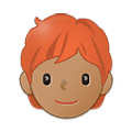 🧑🏽‍🦰 Emoji Erwachsener: mittlere Hautfarbe, rotes Haar Samsung One UI 4.0 January 2022.