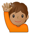 🙋🏽 Emoji Persona Con La Mano Levantada: Tono De Piel Medio en Samsung One UI 4.0 January 2022.