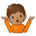 Emoji 🤷🏽 Persona Che Scrolla Le Spalle: Carnagione Olivastra su Samsung One UI 4.0 January 2022.