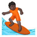 Emoji 🏄🏿 Persona Che Fa Surf: Carnagione Scura su Samsung One UI 4.0 January 2022.