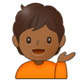 💁🏾 Emoji Persona De Mostrador De Información: Tono De Piel Oscuro Medio en Samsung One UI 4.0 January 2022.