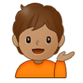 Emoji 💁🏽 Persona Al Punto Informazioni: Carnagione Olivastra su Samsung One UI 4.0 January 2022.