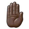 🤚🏿 Emoji erhobene Hand von hinten: dunkle Hautfarbe Samsung One UI 4.0 January 2022.