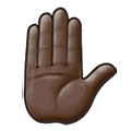 ✋🏿 Emoji Mão Levantada: Pele Escura na Samsung One UI 4.0 January 2022.