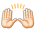 🙌🏻 Emoji zwei erhobene Handflächen: helle Hautfarbe Samsung One UI 4.0 January 2022.
