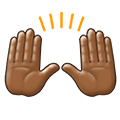 🙌🏾 Emoji zwei erhobene Handflächen: mitteldunkle Hautfarbe Samsung One UI 4.0 January 2022.