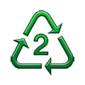 Émoji ♴ Symbole de recyclage du plastique type-2 sur Samsung One UI 4.0 January 2022.