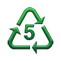 ♷ Emoji Recycling-Symbol für Kunststofftyp- 5 Samsung One UI 4.0 January 2022.