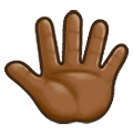 Émoji 🖑🏾 Main levée avec les doigts écartés: Peau Mate sur Samsung One UI 4.0 January 2022.