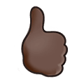 🖒🏿 Emoji Gesto aberto com polegar para cima, modificador emoji Fitzpatrick tipo 6  na Samsung One UI 4.0 January 2022.