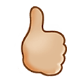 🖒🏼 Emoji Gesto aberto com polegar para cima: Pele Morena Clara na Samsung One UI 4.0 January 2022.