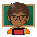 🧑🏾‍🏫 Emoji Professora Na Escola: Pele Morena Escura na Samsung One UI 4.0 January 2022.