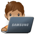 Émoji 🧑🏽‍💻 Informaticien (tous Genres) : Peau Légèrement Mate sur Samsung One UI 4.0 January 2022.