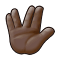 🖖🏿 Emoji vulkanischer Gruß: dunkle Hautfarbe Samsung One UI 4.0 January 2022.
