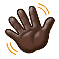 👋🏿 Emoji Mão Acenando: Pele Escura na Samsung One UI 4.0 January 2022.