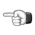 Emoji ☜ Indicatore di direzione a sinistra non colorato su Samsung One UI 4.0 January 2022.
