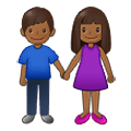👫🏾 Emoji Mann und Frau halten Hände: mitteldunkle Hautfarbe Samsung One UI 4.0 January 2022.