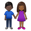 👩🏾‍🤝‍👨🏿 Emoji Mann und Frau halten Hände: mitteldunkle Hautfarbe, dunkle Hautfarbe Samsung One UI 4.0 January 2022.
